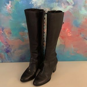 Sofft Wheaton Black Leather Laced Boot 8